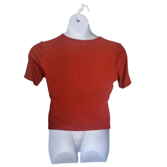 Fawnfit Basic Ribbed Fitted Tee with Built In Bra - Picture 5 of 7